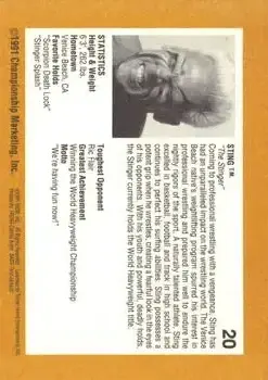 1991 Championship Marketing WCW #20 - Card #20 - Back