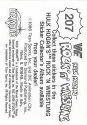 1986 Hulk Hogan's Rock 'n' Wrestling Stickers #207 - Card #207 - Back
