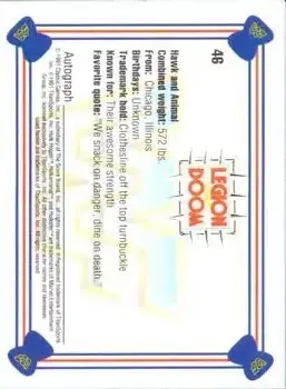 1991 Classic WWF Superstars #46 - Legion of Doom 1991 Classic WWF Superstars #46 - Legion of Doom