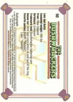 1991 Classic WWF Superstars #50 - The Bushwhackers (Butch & Luke) - Back