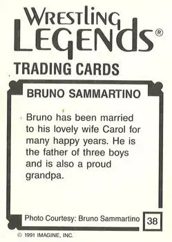1991 Imagine Wrestling Legends #38 - Bruno Sammartino