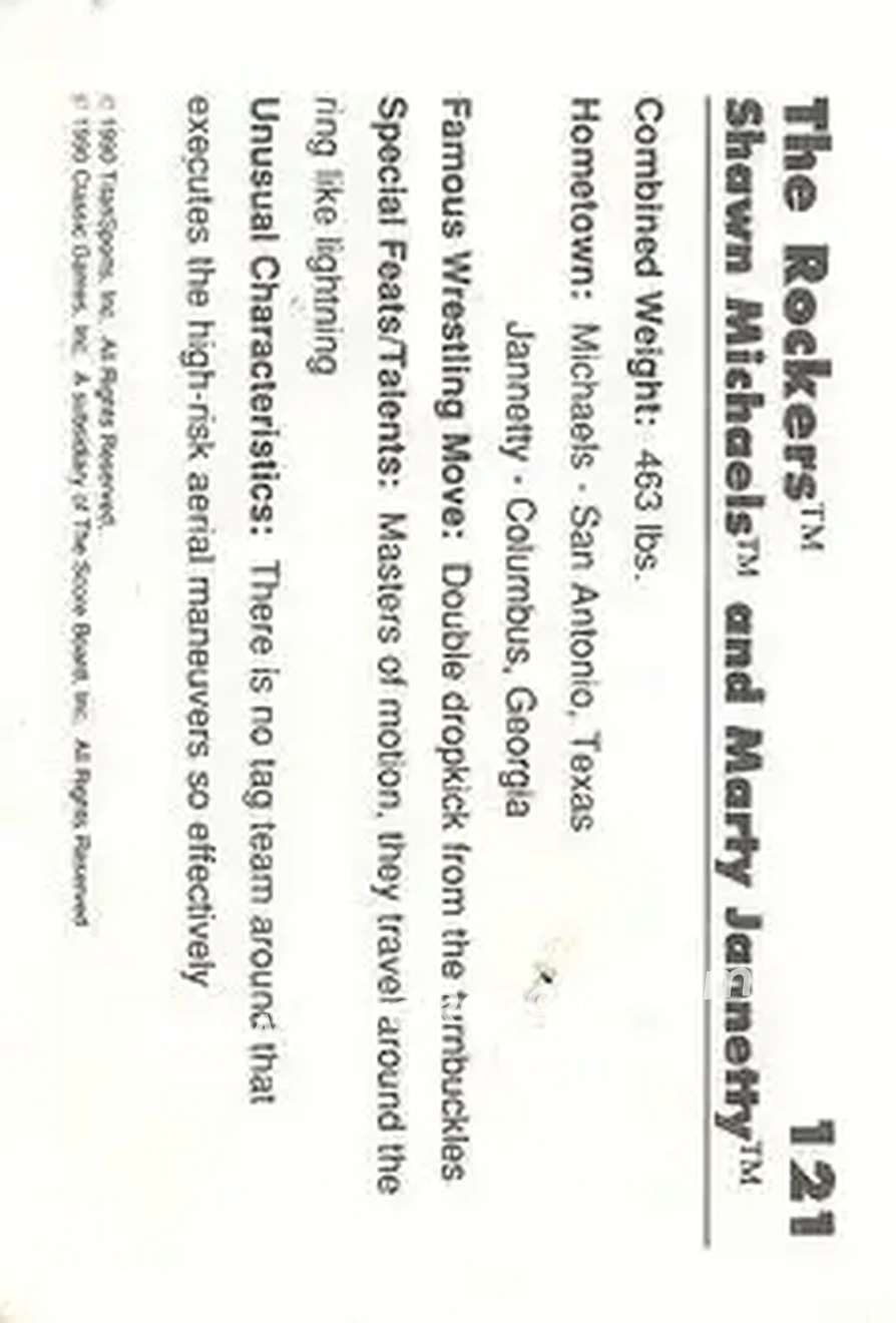 1990 Classic WWF #121 - Card #121