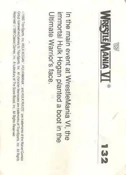 1990 Classic WWF The History of Wrestlemania #132 - Card #132 - Back 1990 Classic WWF The History of Wrestlemania #132 - Card #132 - Back