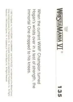 1990 Classic WWF The History of Wrestlemania #135 - Card #135 1990 Classic WWF The History of Wrestlemania #135 - Card #135