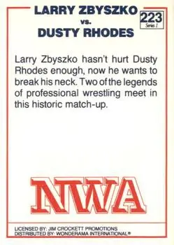 1988 Wonderama NWA #223 - Card #223 - Back