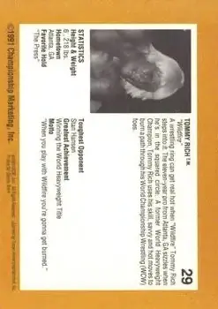 1991 Championship Marketing WCW #29 - Tommy Rich - Back