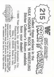 1986 Hulk Hogan's Rock 'n' Wrestling Stickers #215 - Card #215
