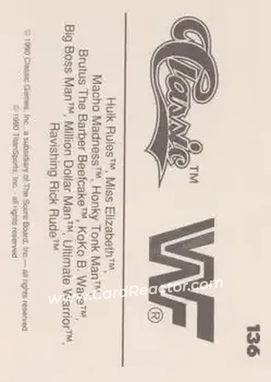 1990 Classic WWF #136 - Miss Elizabeth