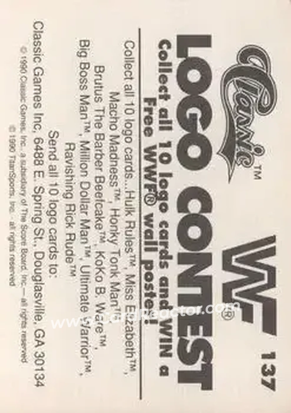 1990 Classic WWF #137 - "Macho King" Randy Savage