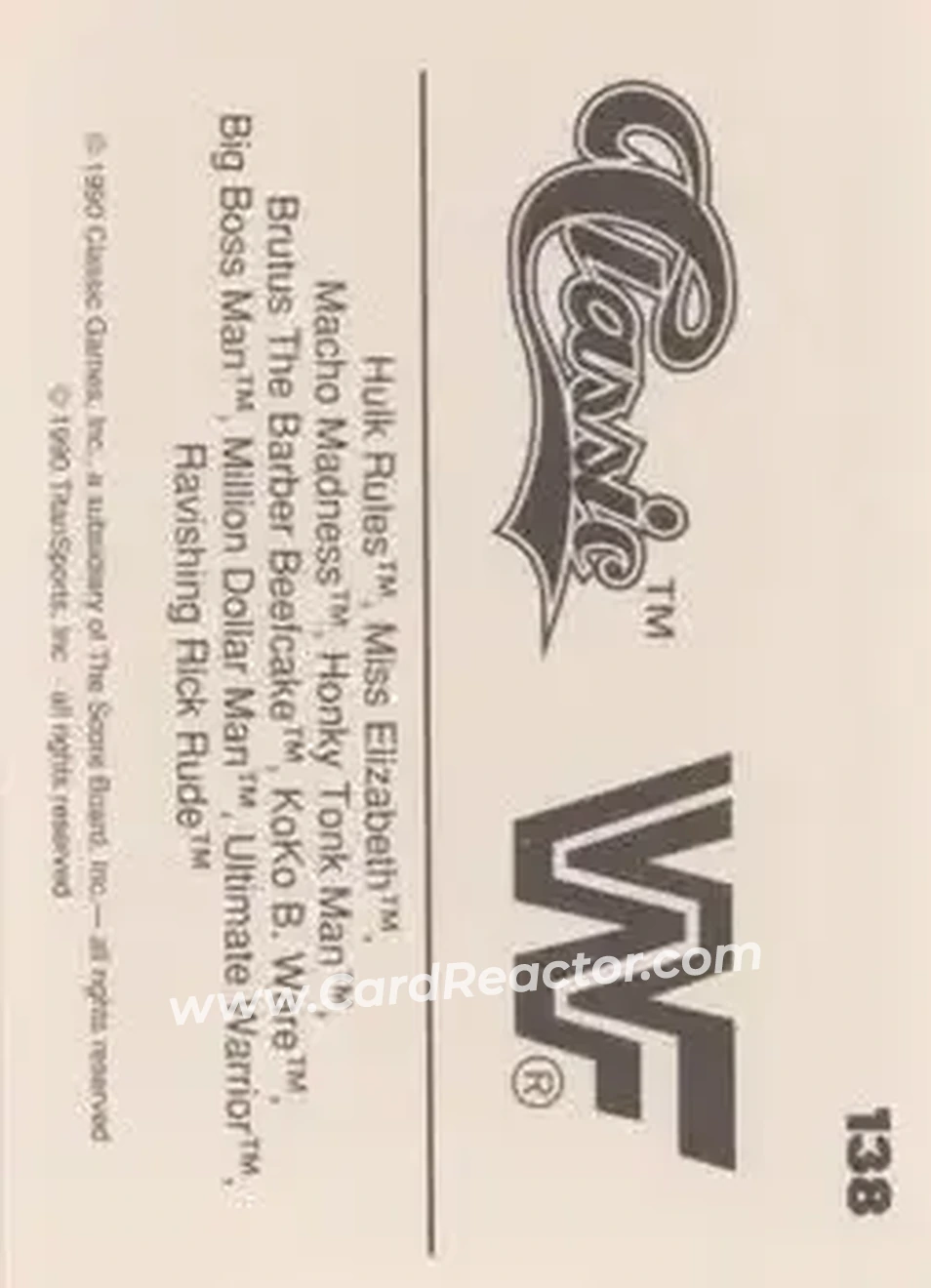 1990 Classic WWF #138 - Honky Tonk Man