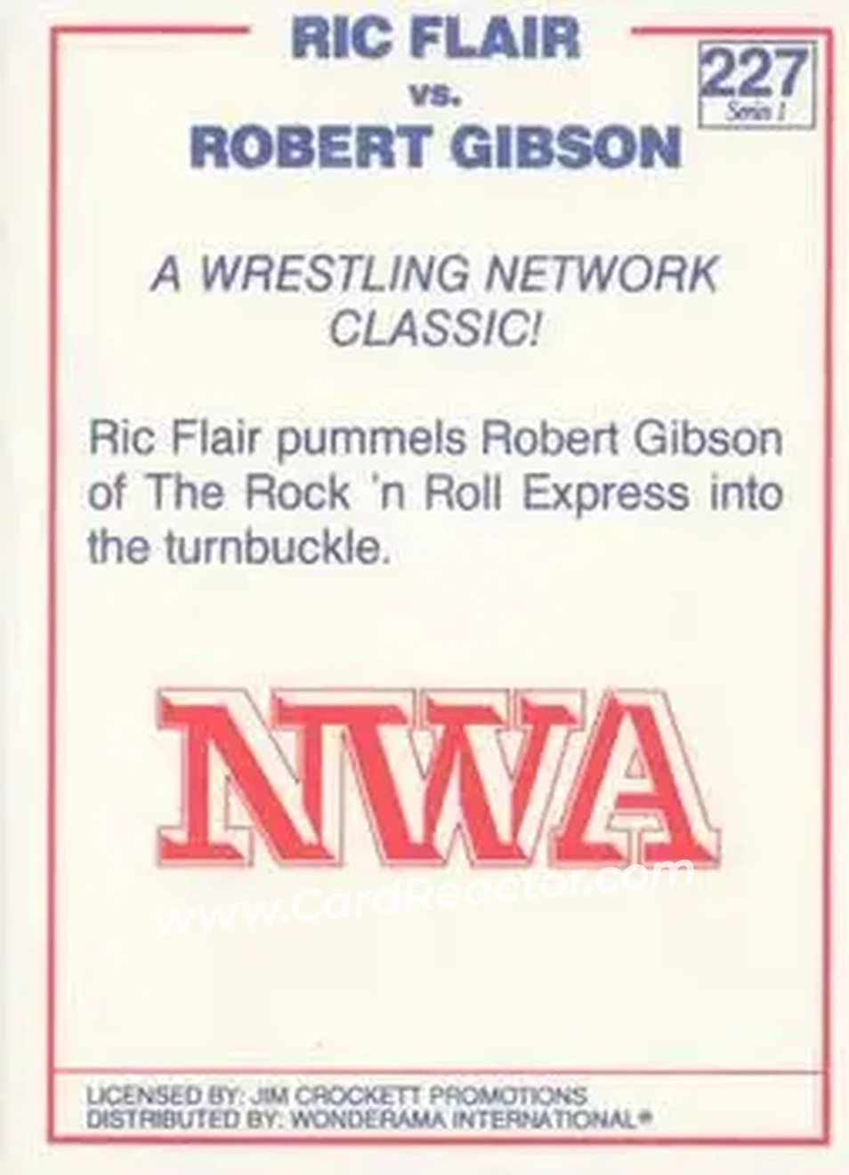 1988 Wonderama NWA #227 - Card #227