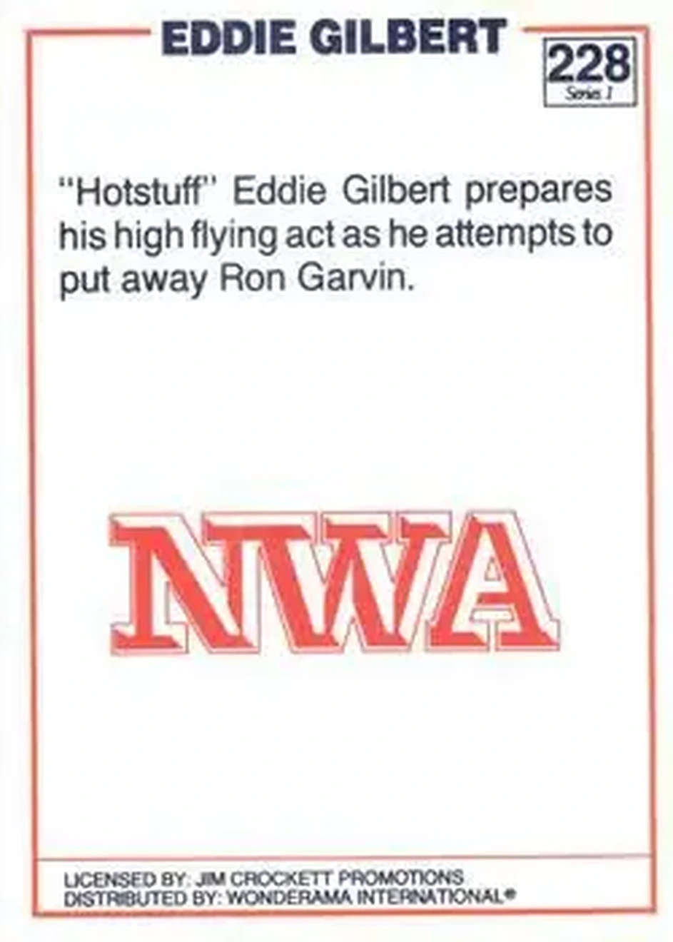 1988 Wonderama NWA #228 - Eddie Gilbert 1988 Wonderama NWA #228 - Eddie Gilbert