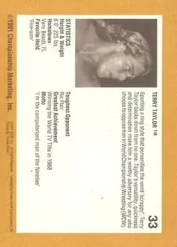 1991 Championship Marketing WCW #33 - Red Rooster - Back