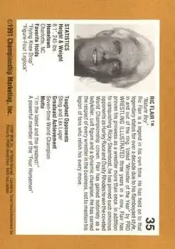 1991 Championship Marketing WCW #35 - Ric Flair - Back