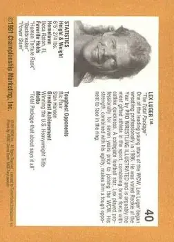 1991 Championship Marketing WCW #40 - Card #40 - Back 1991 Championship Marketing WCW #40 - Card #40 - Back
