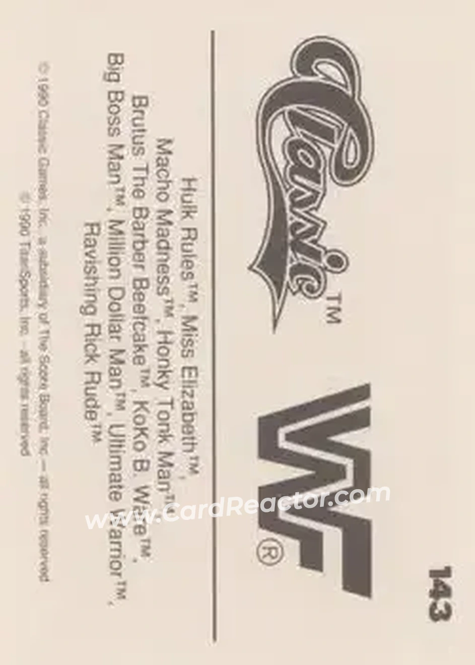 1990 Classic WWF #143 - Brutus "The Barber" Beefcake
