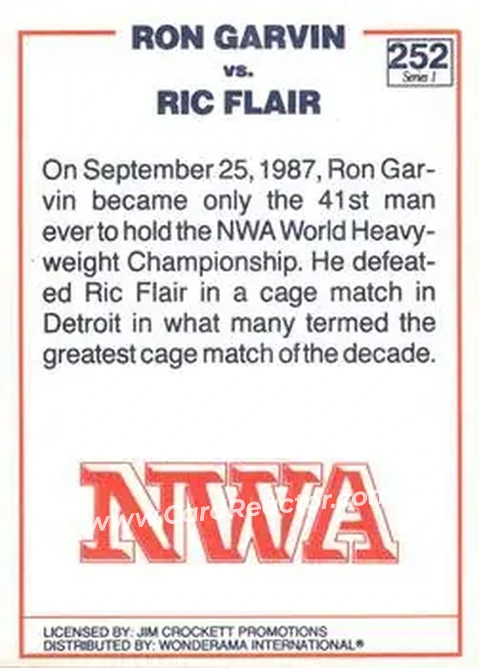 1988 Wonderama NWA #252 - Card #252