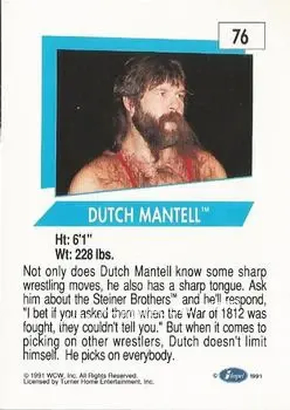 1991 Impel WCW #76 - Dutch Mantell