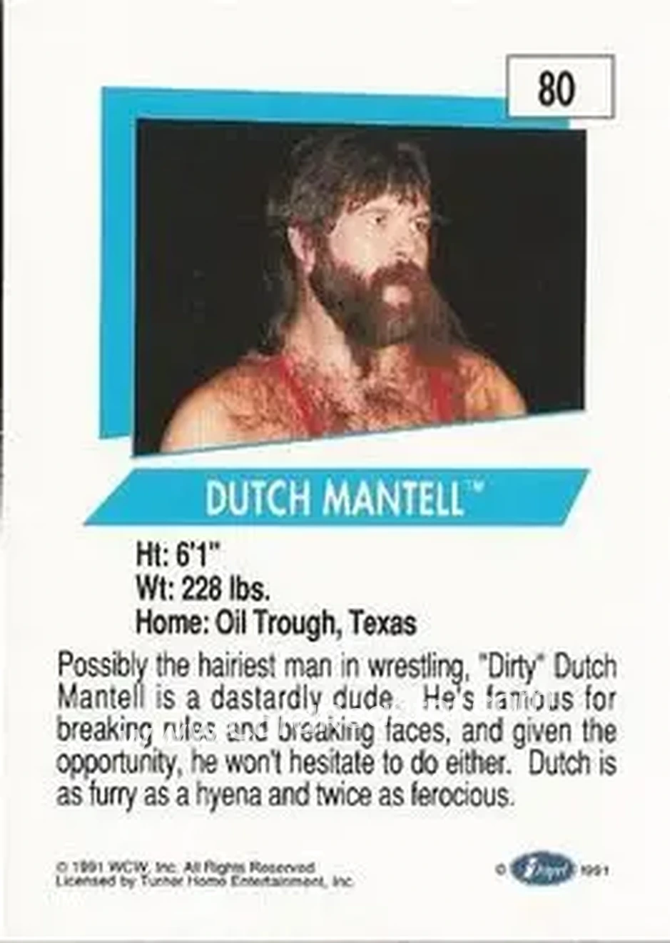 1991 Impel WCW #80 - Dutch Mantell