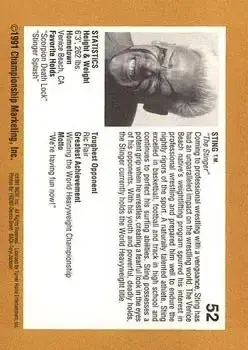 1991 Championship Marketing WCW #52 - Card #52 - Back