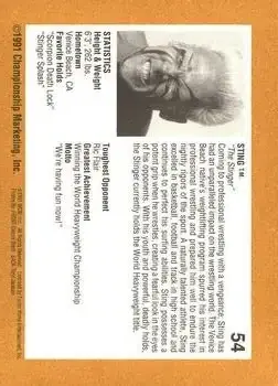 1991 Championship Marketing WCW #54 - Card #54 - Back