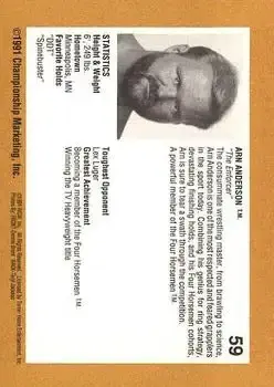 1991 Championship Marketing WCW #59 - Card #59 - Back