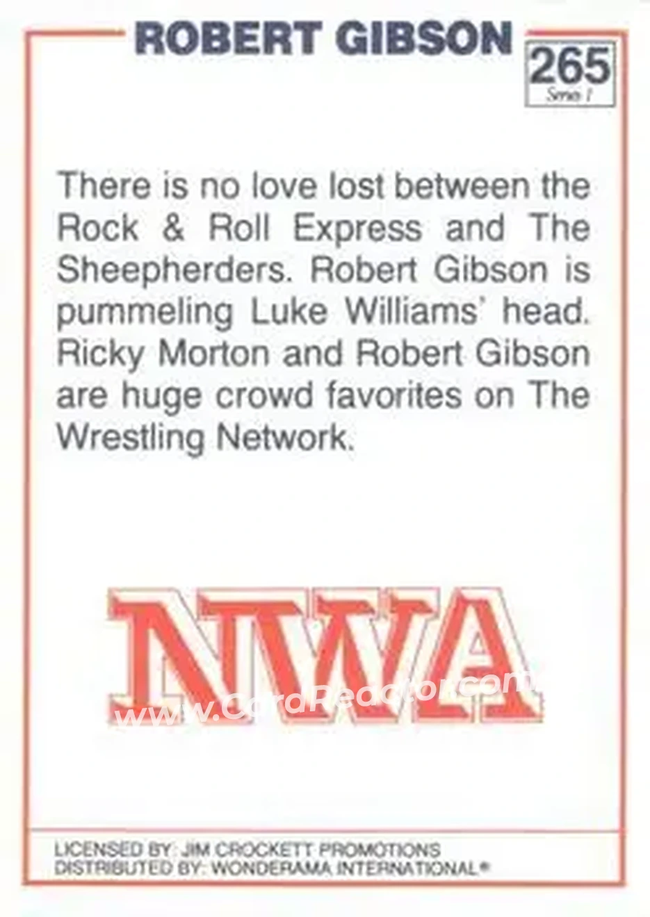 1988 Wonderama NWA #265 - Robert Gibson