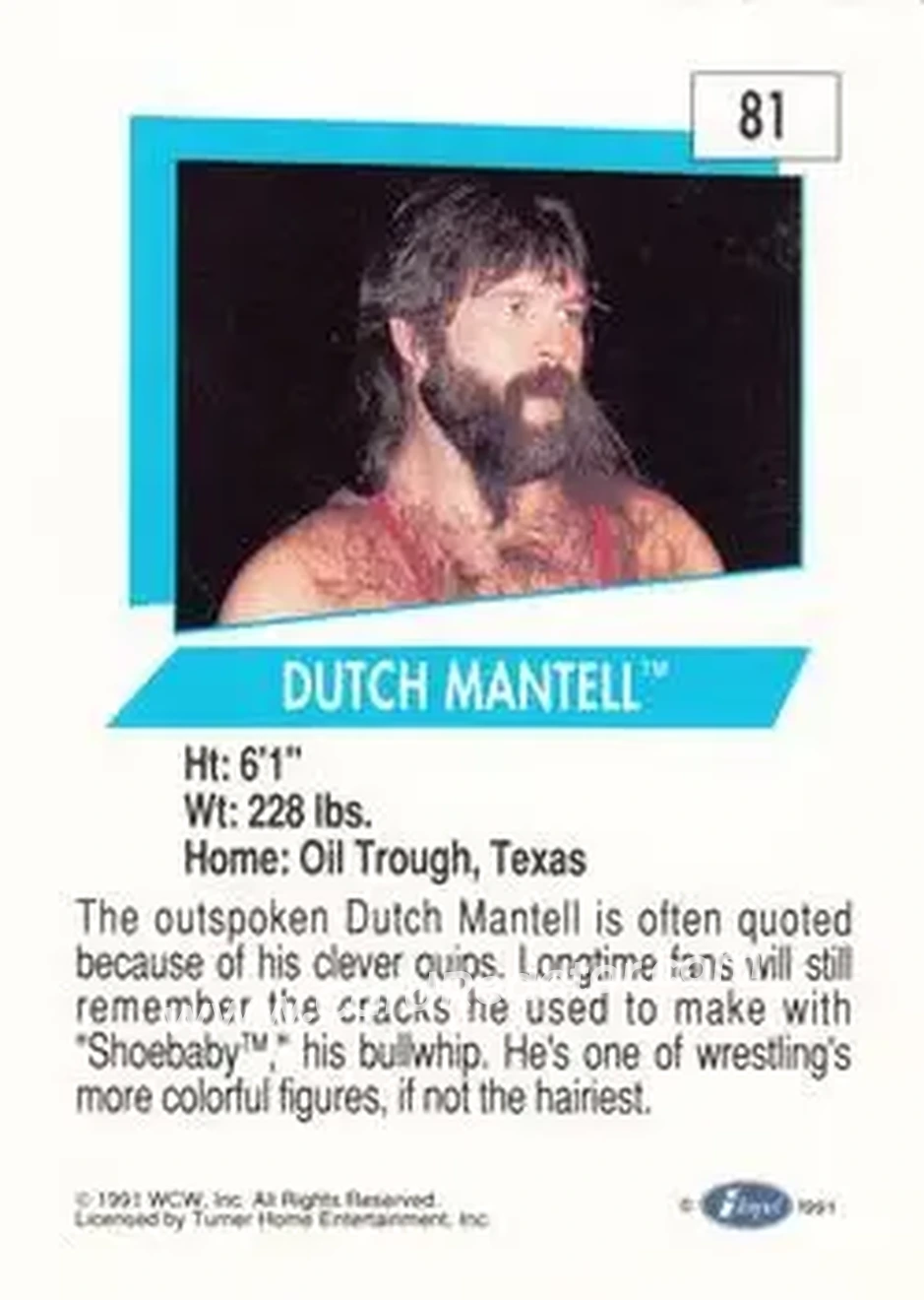 1991 Impel WCW #81 - Dutch Mantell