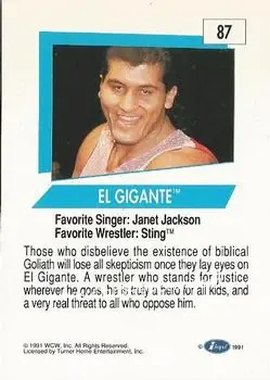 1991 Impel WCW #87 - El Gigante