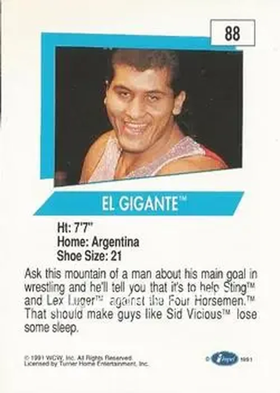1991 Impel WCW #88 - El Gigante