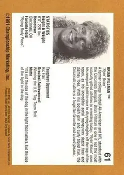 1991 Championship Marketing WCW #61 - Card #61 - Back 1991 Championship Marketing WCW #61 - Card #61 - Back