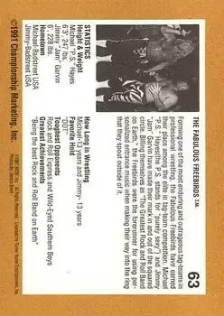 1991 Championship Marketing WCW #63 - Card #63 - Back 1991 Championship Marketing WCW #63 - Card #63 - Back