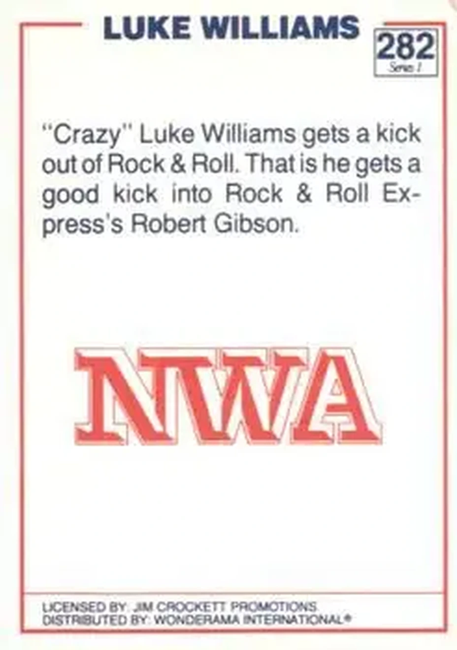 1988 Wonderama NWA #282 - Luke Williams
