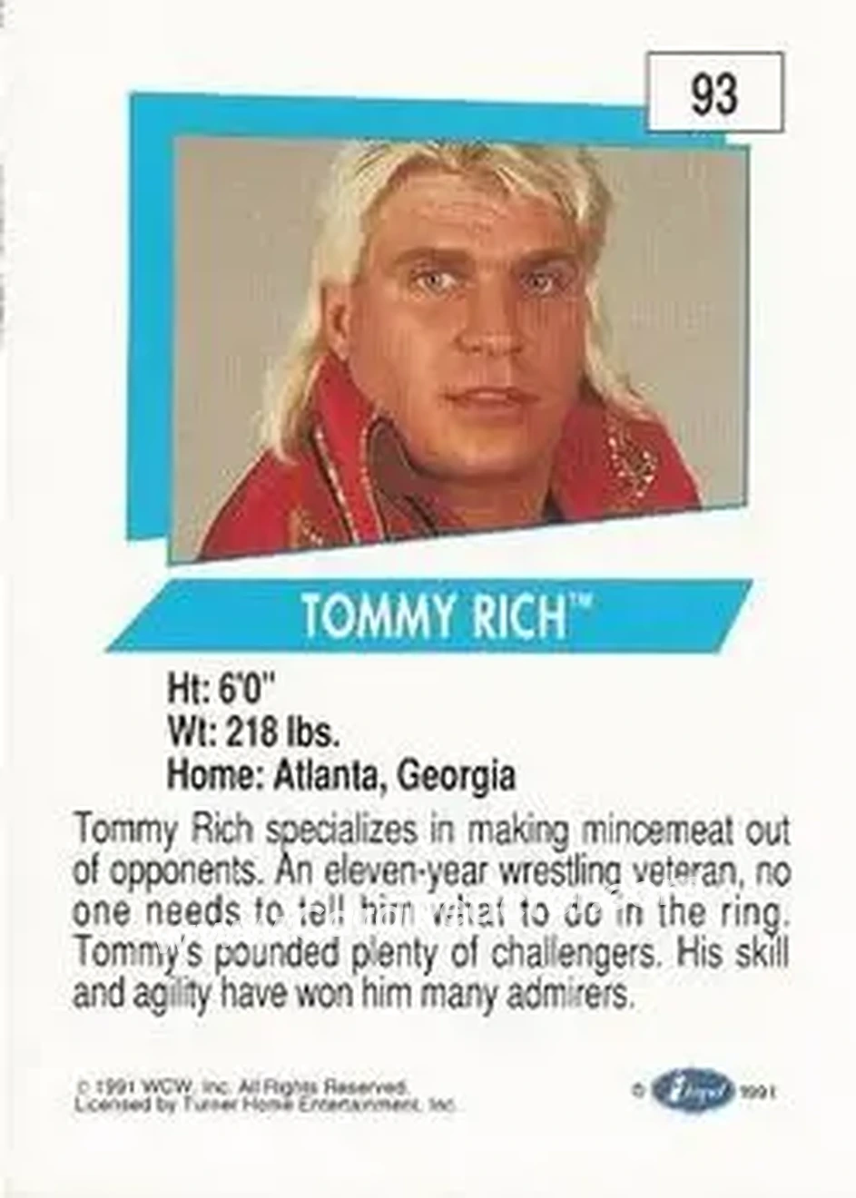 1991 Impel WCW #93 - Tommy Rich