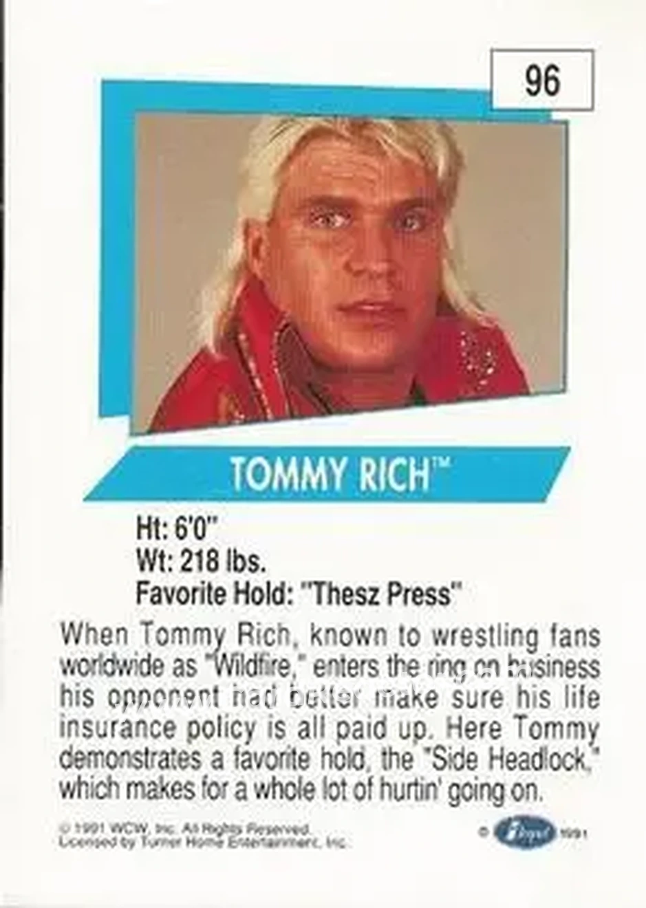 1991 Impel WCW #96 - Tommy Rich