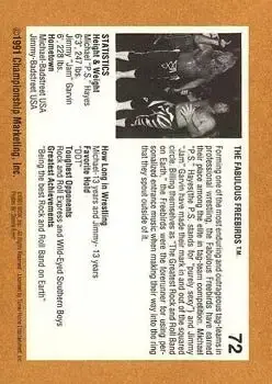 1991 Championship Marketing WCW #72 - Jimmy Garvin - Back