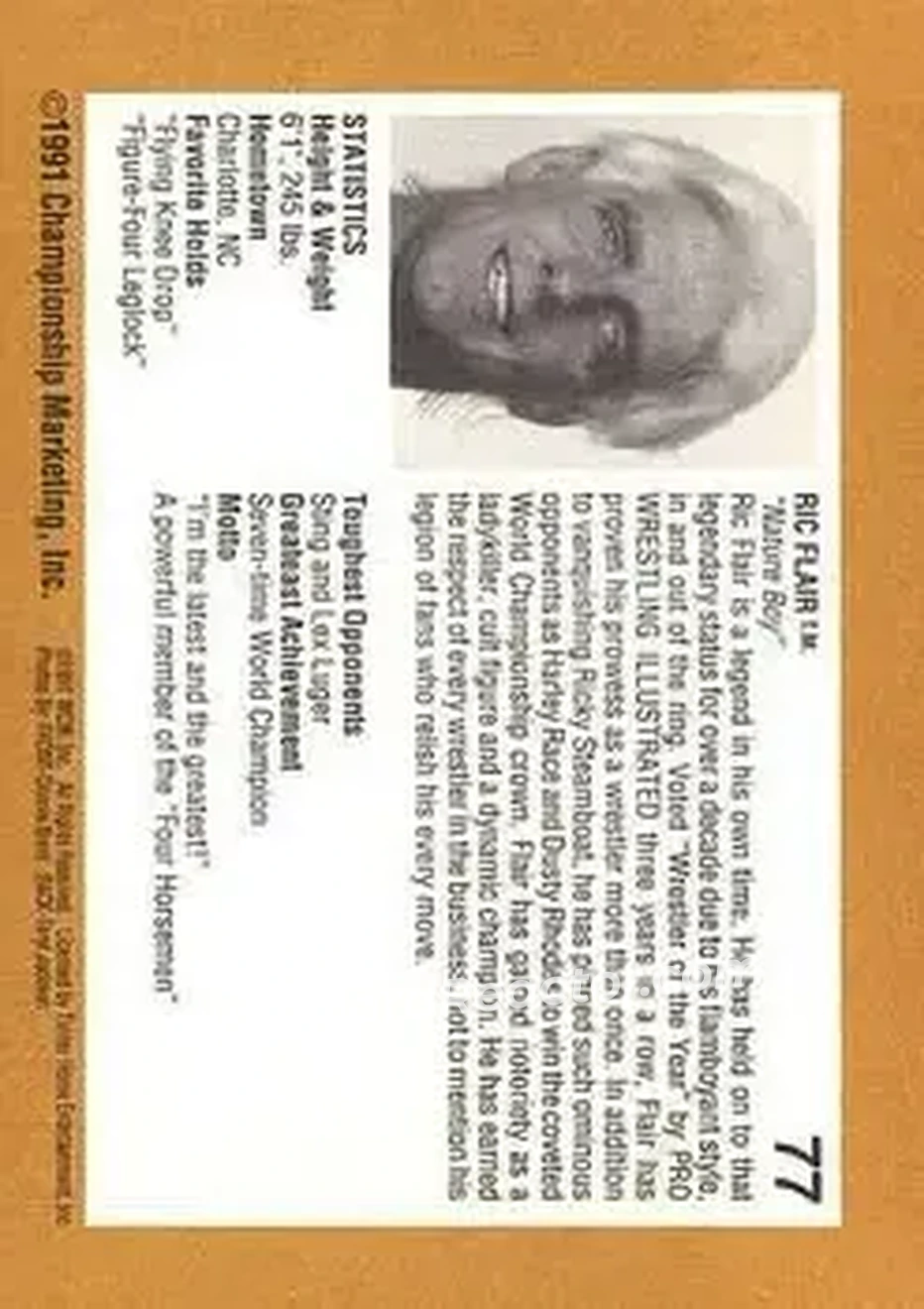 1991 Championship Marketing WCW #77 - Card #77