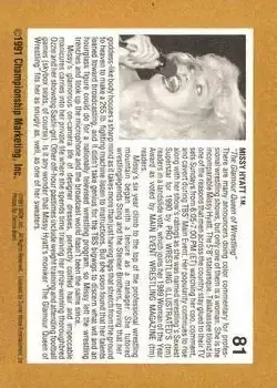 1991 Championship Marketing WCW #81 - Missy Hyatt - Back
