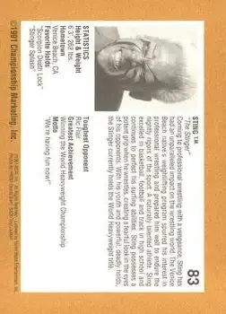 1991 Championship Marketing WCW #83 - Card #83 - Back 1991 Championship Marketing WCW #83 - Card #83 - Back