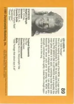 1991 Championship Marketing WCW #89 - Card #89 - Back 1991 Championship Marketing WCW #89 - Card #89 - Back
