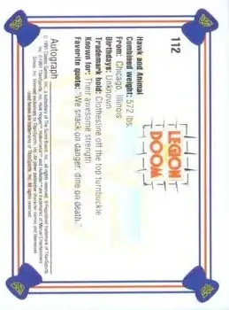 1991 Classic WWF Superstars #112 - Legion of Doom - Back