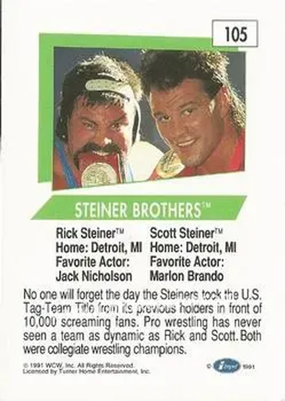 1991 Impel WCW #105 - The Steiner Brothers