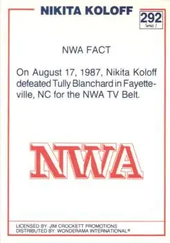1988 Wonderama NWA #292 - Nikita Koloff - Back 1988 Wonderama NWA #292 - Nikita Koloff - Back