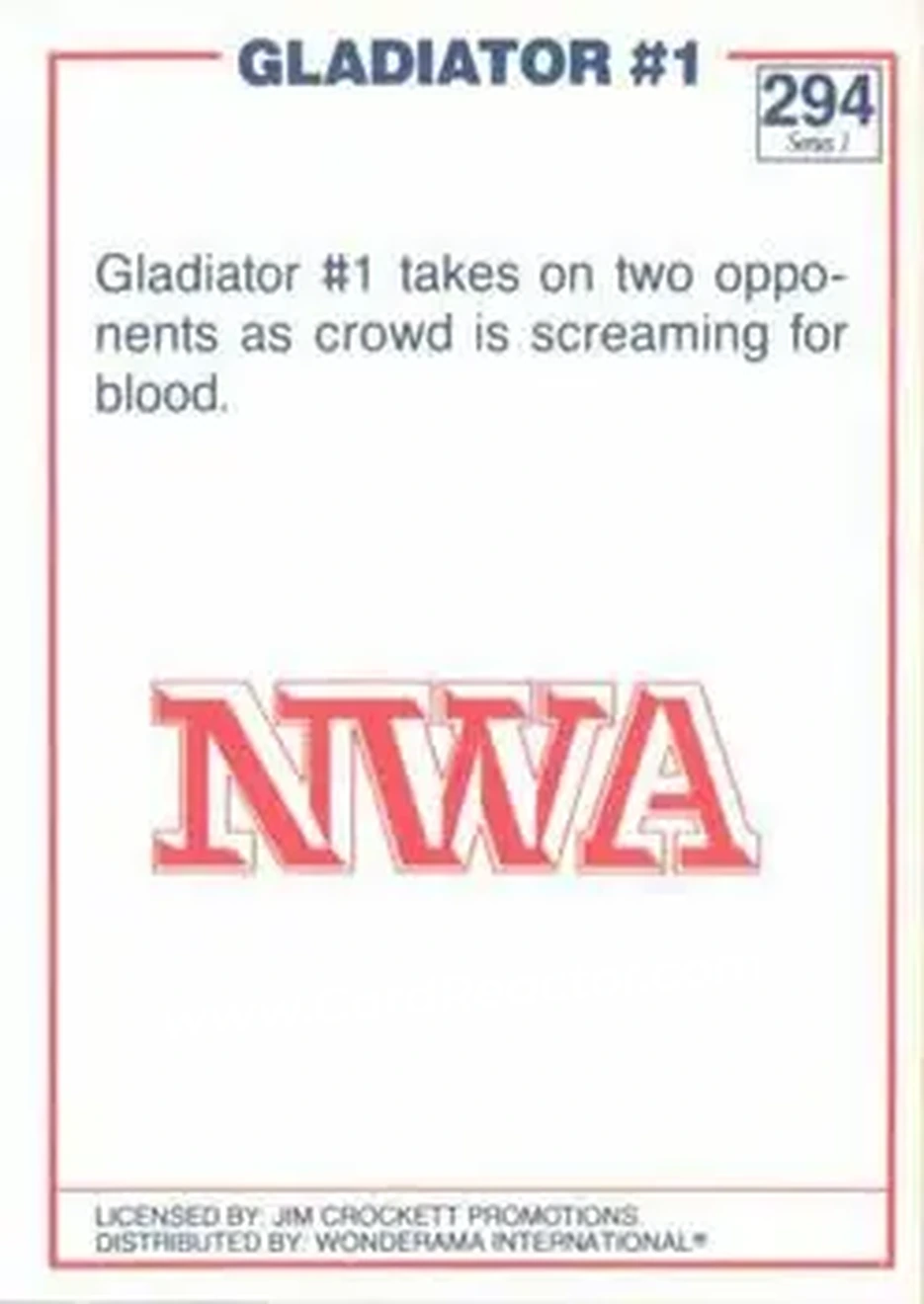 1988 Wonderama NWA #294 - Gladiator #1