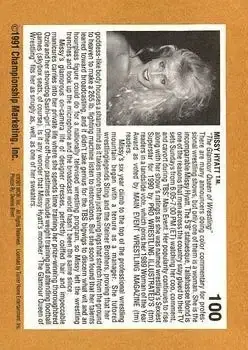 1991 Championship Marketing WCW #100 - Missy Hyatt - Back