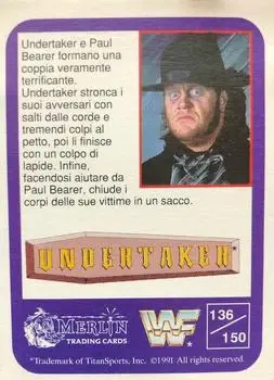1991 Merlin WWF (Italian) #136 - Card #136 - Back