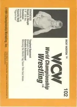 1991 Championship Marketing WCW #102 - Ricky Morton - Back