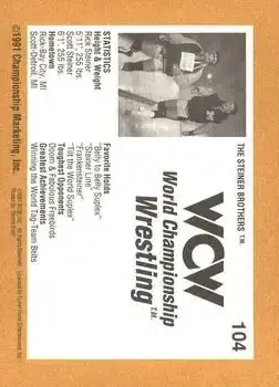 1991 Championship Marketing WCW #104 - Card #104 - Back