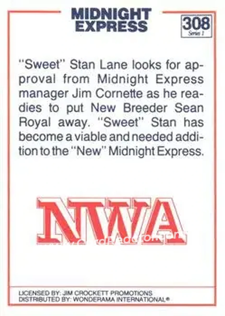 1988 Wonderama NWA #308 - Card #308