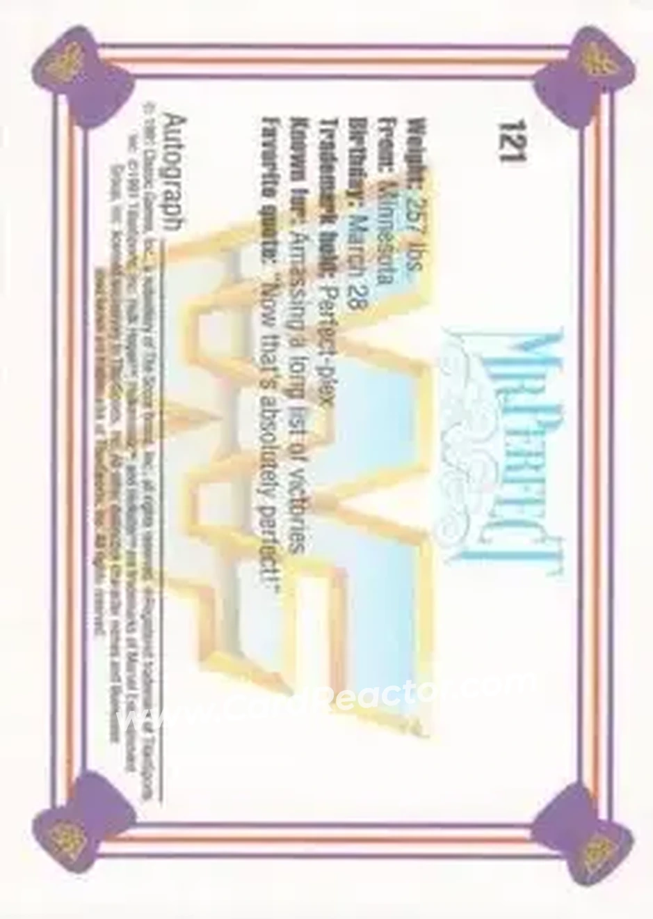 1991 Classic WWF Superstars #121 - Mr. Perfect 1991 Classic WWF Superstars #121 - Mr. Perfect